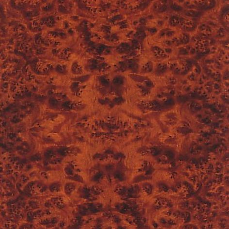 Chapa de raíz de thuya de color marrón rojizo con veta marrón oscuro