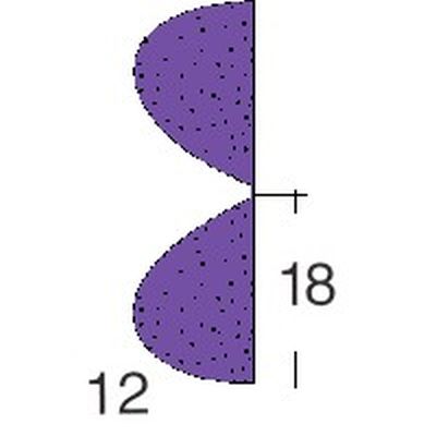 diagrama de la pieza borde de ataque doble de 1 x 12 x 18