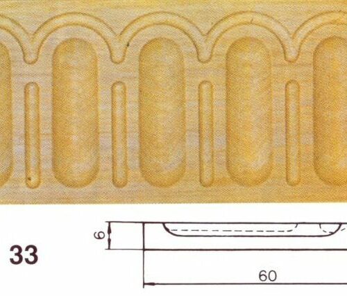 detalle moldura modelo 33 y diagrama de la misma