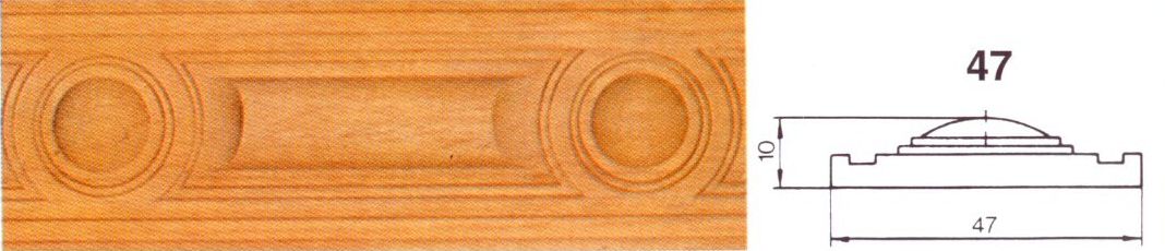 detalle moldura modelo 47 y diagrama de la misma