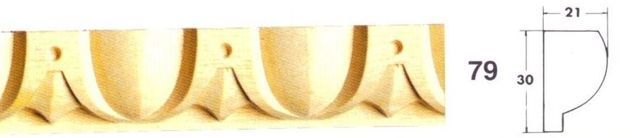 detalle moldura modelo 79 y diagrama de la misma