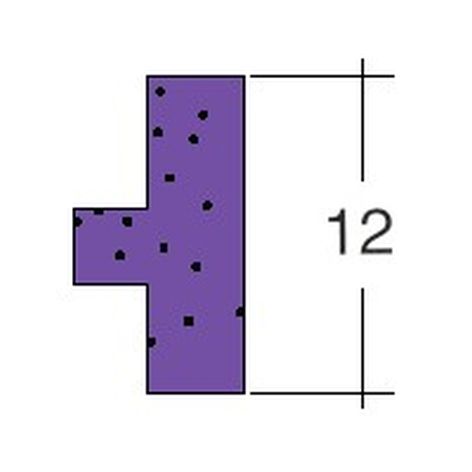 diagrama de la pieza soporte de enchapado de 12 mm