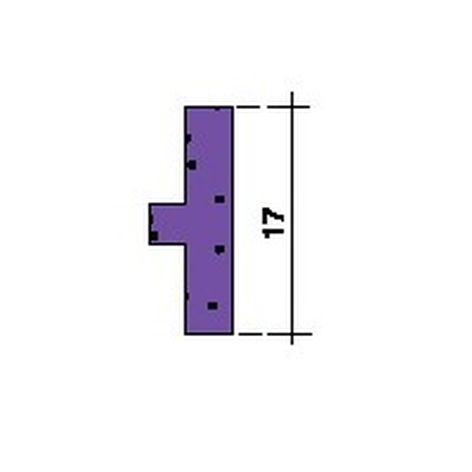 diagrama de pieza soporte de enchapado de 17 mm