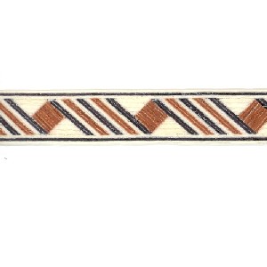 greca estilo mudéjar en colores marrón, marfil y negro haciendo zig zag