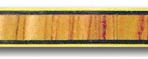 greca de madera con fajeado transversal en palo rosa, y doble filete interior negro y exterior de boj.