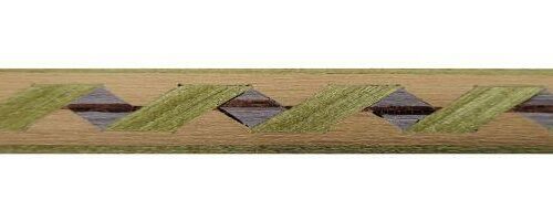 greca de madera con figura adn en verde con reverso en marrón, igual que H10 pero más ancha