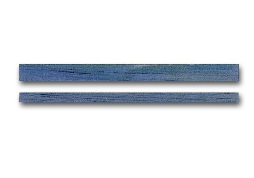 imagen del filete de madera teñido en color azul y sus diferentes anchuras