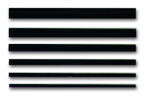 imagen del filete de madera teñido en color negro y sus diferentes anchuras