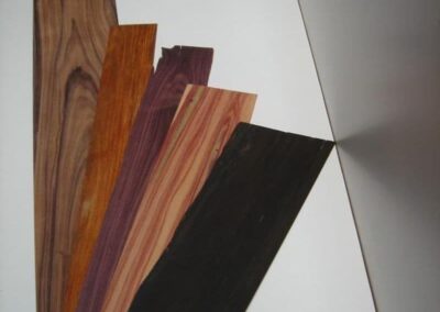 Ébano, palorosa, palovioleta, palosanto y cocobolo para trabajos de luthería